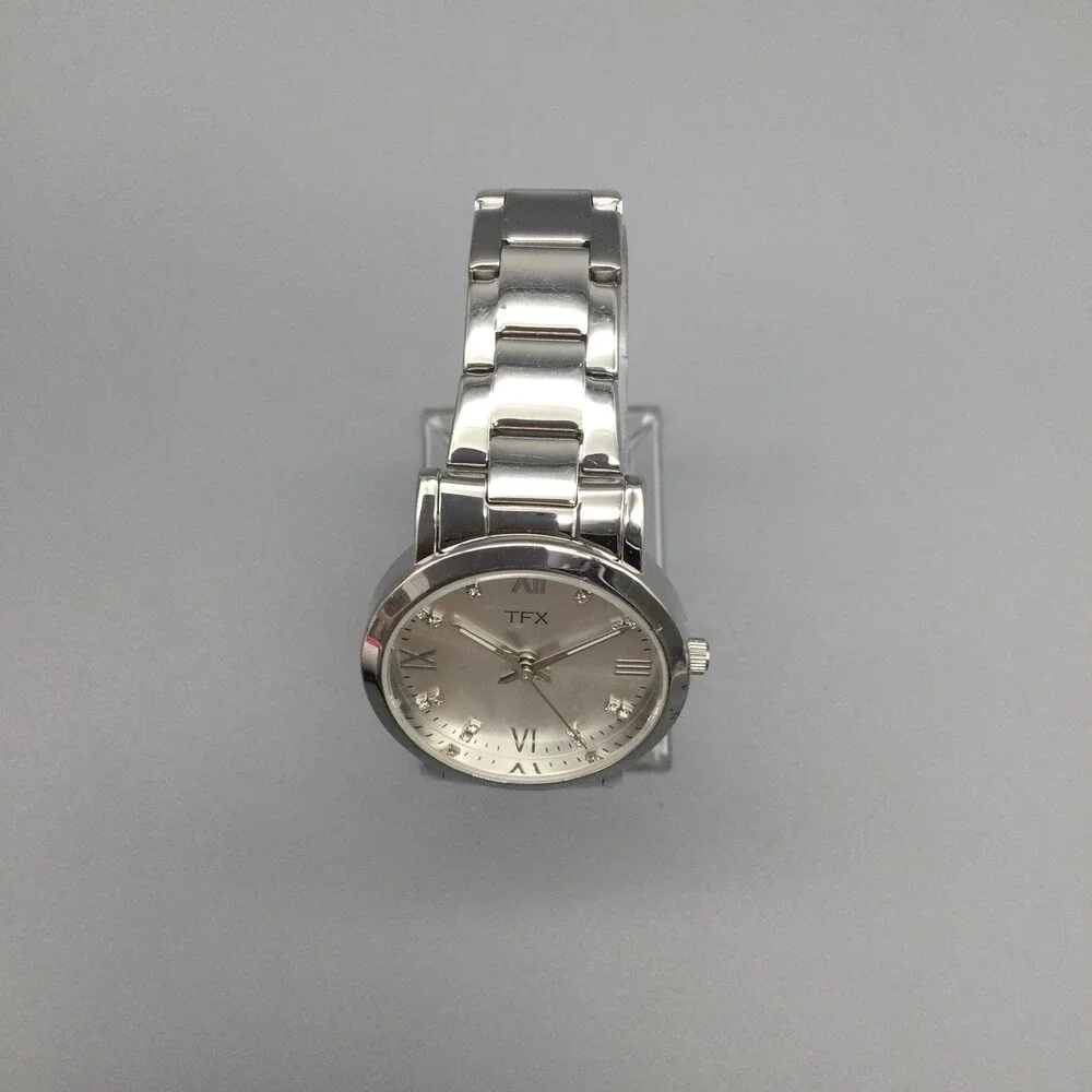 TFX Bulova Womens Watch 31mm Silver Dial Crystal 36T117 New Battery 7.75